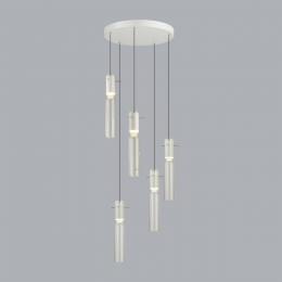 Odeon light 5058/25LB PENDANT ODL24 325 белый/прозрачный/металл/стекло Люстра каскадная LED 5*5W 3000K SCROW  - 4 купить